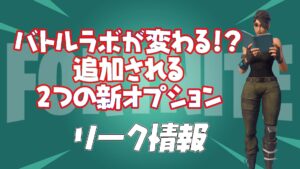 【フォートナイト】[リーク]バトルラボが変わる!?２つの新オプションが追加されるらしいぞ！