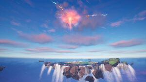 【フォートナイト】リフトゲートが壊れ、島の上空に巨大な裂け目が出現。