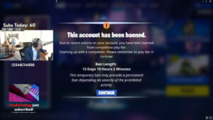 【フォートナイト】海外のプロClix選手が『チーミング判定』で2週間のアカウントBAN。公式規定により今シーズン及び来シーズンのFNCSに出場できない可能性も。