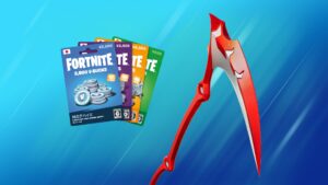 【フォートナイト】日本限定?キャンペーン:V-Bucksカードを引き換えると、新ツルハシ「サンフォールの大鎌」を受け取れます