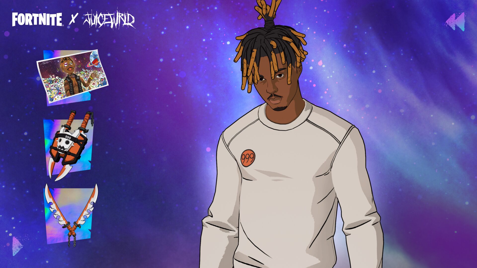 コスチューム「スレイヤー Juice WRLD」の入手期間が前倒しに、日本時間の11月25日午後11時から12月1日午後0時までの間にログインするとコスチューム「スレイヤー Juice WRLD」が無料で入手可能