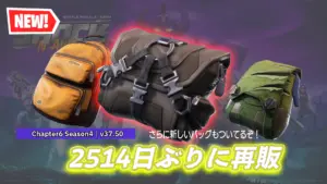 【フォートナイト】2018年11月を最後に一度も再販されなかった「バックルバンドル」が2000日以上ぶりに帰還