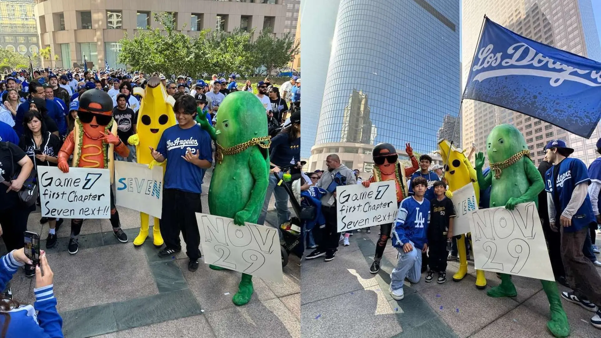 【フォートナイト】ロサンゼルス・ドジャースの優勝パレードに「ピーリー」「ブラット」「ビッグ・ディル」が登場!チャプター7のティザーを公開、チャプター7では「セブン」も関係するのか?