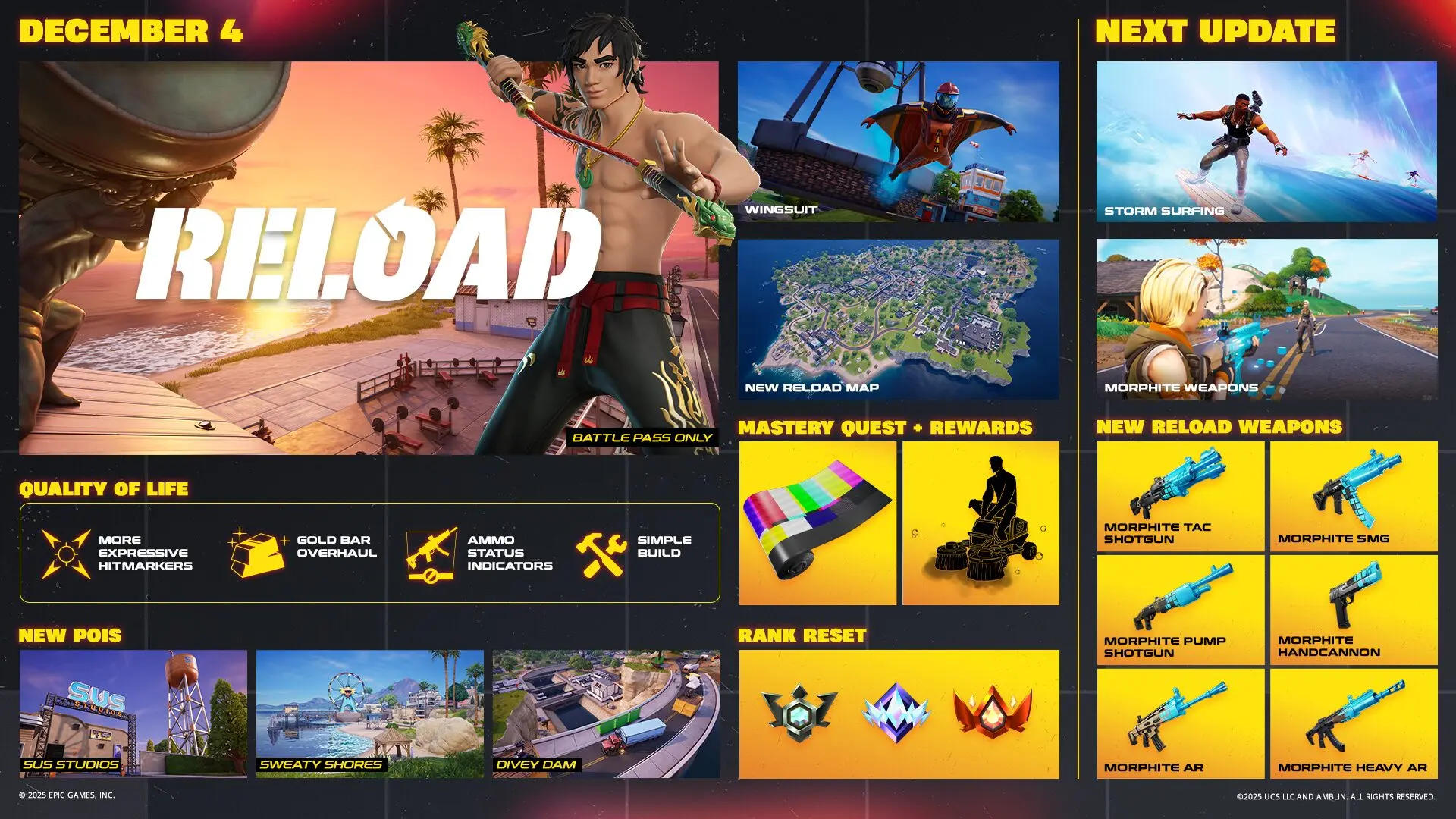 【フォートナイト】「リロード」と「Blitz Royale」が本日ついに復活！新マップ登場やリロードのランクリセット、新モルファイト武器追加など