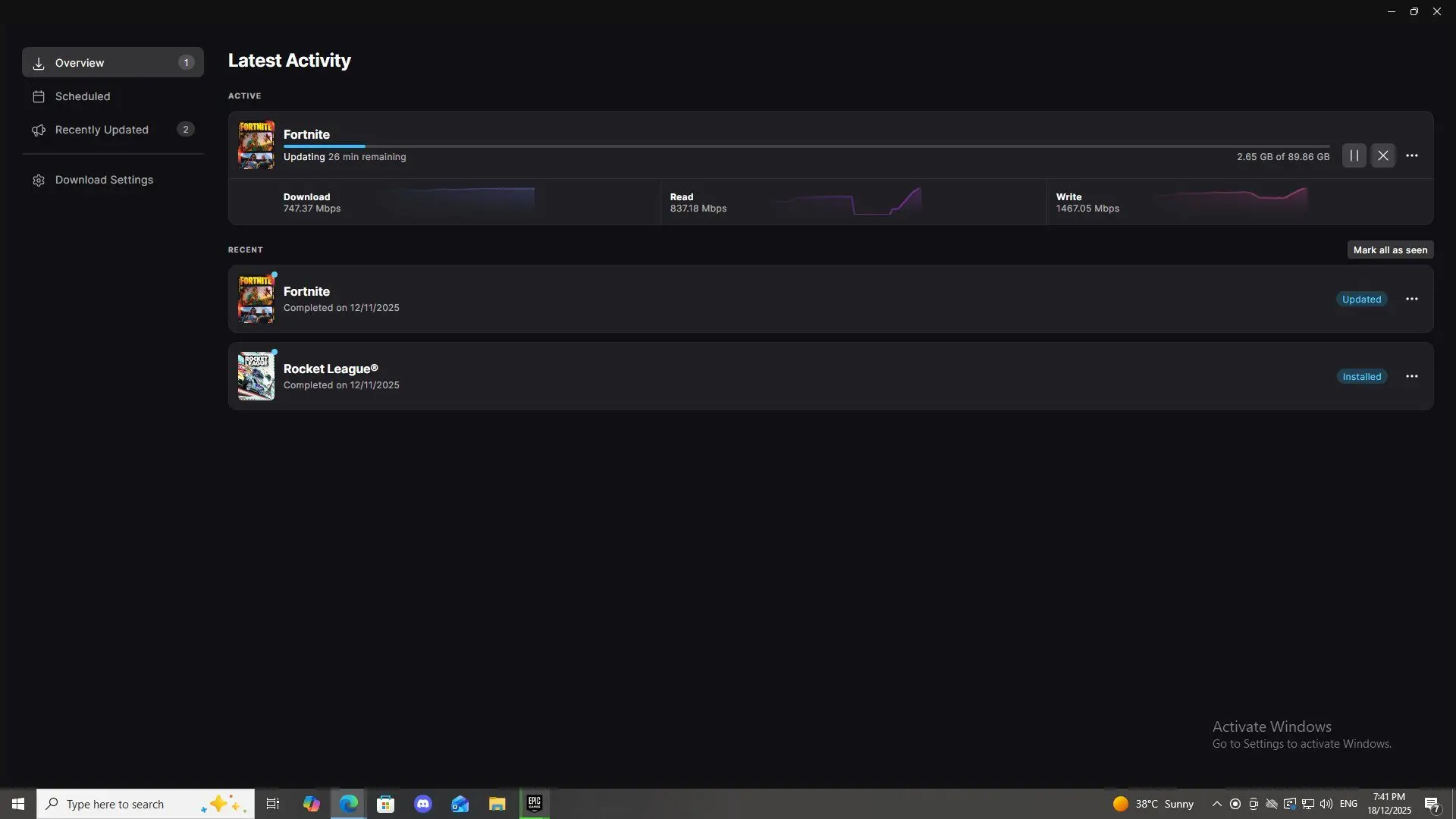 【フォートナイト】v39.11アップデートで容量が約90GBに増大 総容量は160GB超えの報告も