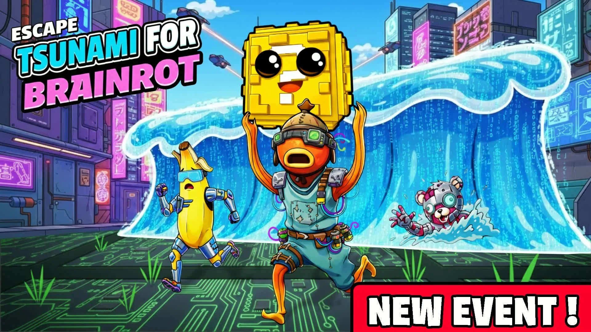 【フォートナイト】津波ブレインロット(ESCAPE TSUNAMI FOR THE BRAINROTS)の遊び方、使用できる最新コードまとめ