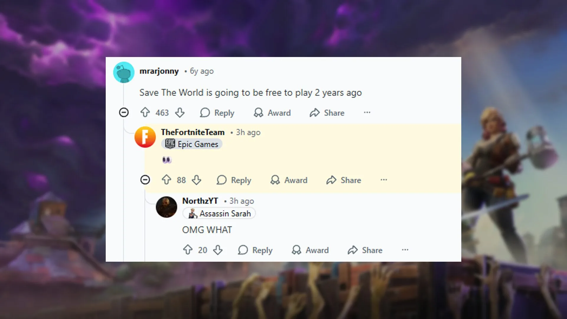 【遂に】「世界を救え」が無料化へ！？Redditで公式が6年前の「世界を救えは2年前に無料化されるはずだった」というコメントに「👀」と反応