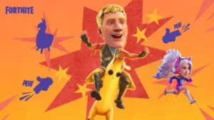 【速報】フォートナイトがカオスすぎるエイプリルフール仕様に!巨大頭部、フィンガーガン、そして「肩車」、乗れるラマまで実装!?