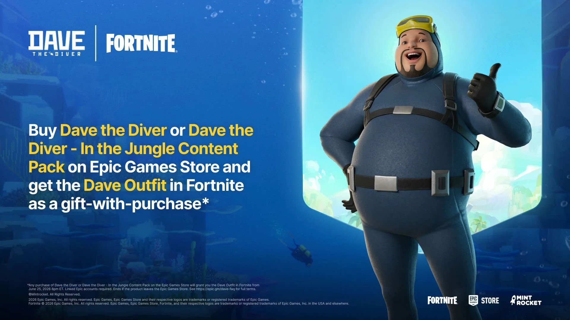 【フォートナイト】『デイヴ・ザ・ダイバー』コラボコスチュームがストア購入特典として登場！6月26日からはアイテムショップでの単品販売もスタート