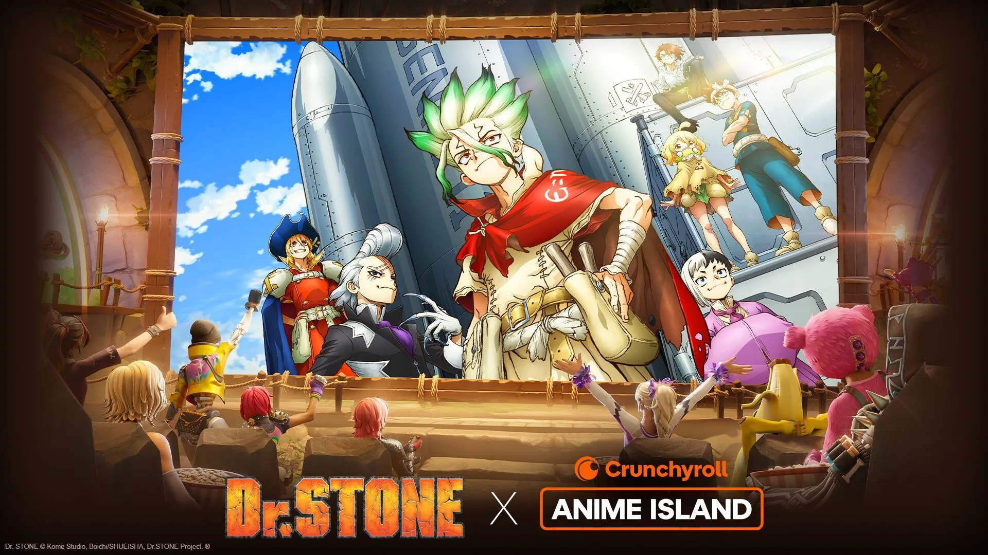 【フォートナイト】『Dr.STONE』× Crunchyrollのコラボイベントが開催中！最終話直前の72時間限定で特設の浮遊島が登場、島コードも公開