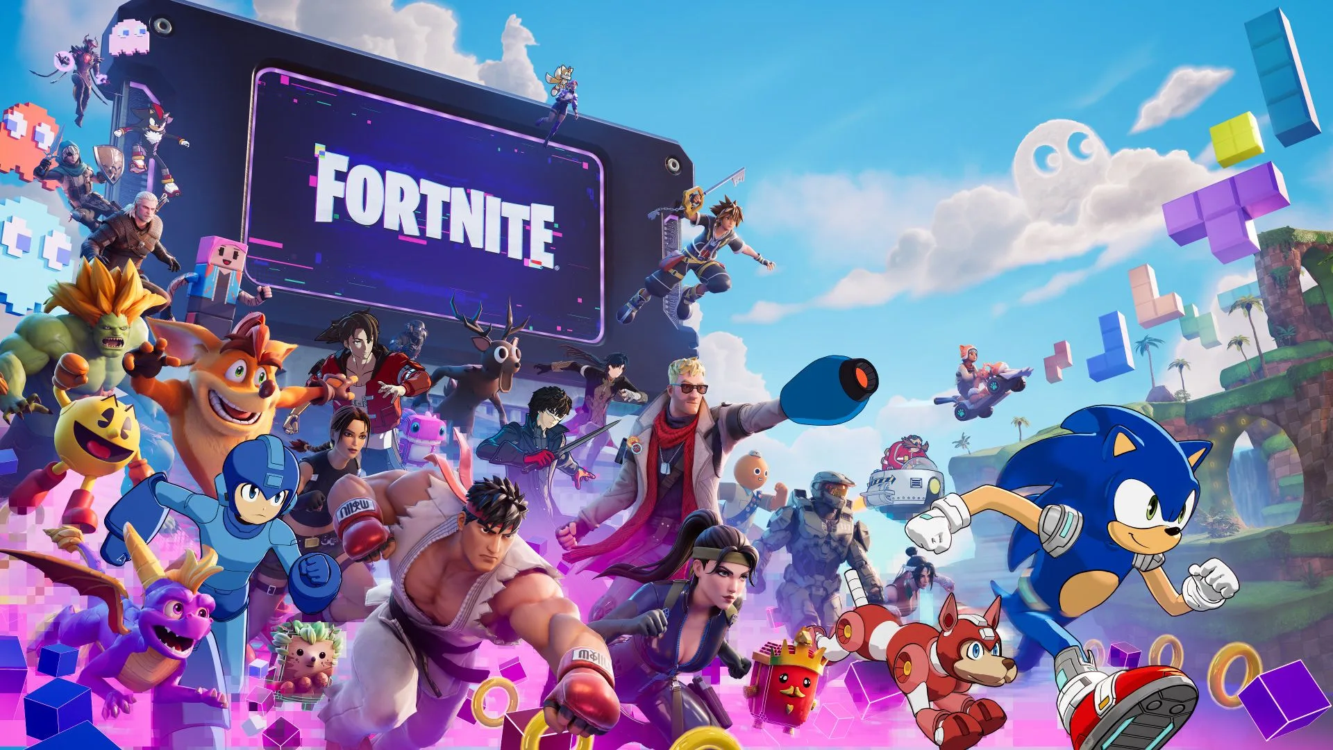 【フォートナイト】新シーズン「オーバーライド」開幕！ソニックやロックマンなどゲーム界のレジェンドが大集結