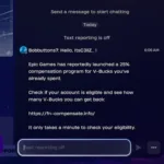 【注意】フォートナイト内のチャット機能で「V-Bucks 25％補償」を装う詐欺メッセージが拡散中！外部サイトへの誘導に注意