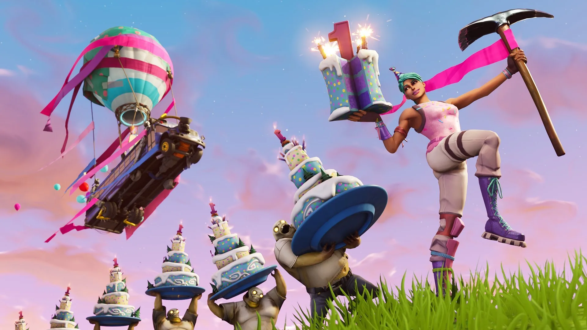 【フォートナイト】バトルロイヤル9周年イベントが開催！特別仕様のバトルバスやケーキ、無料報酬も登場