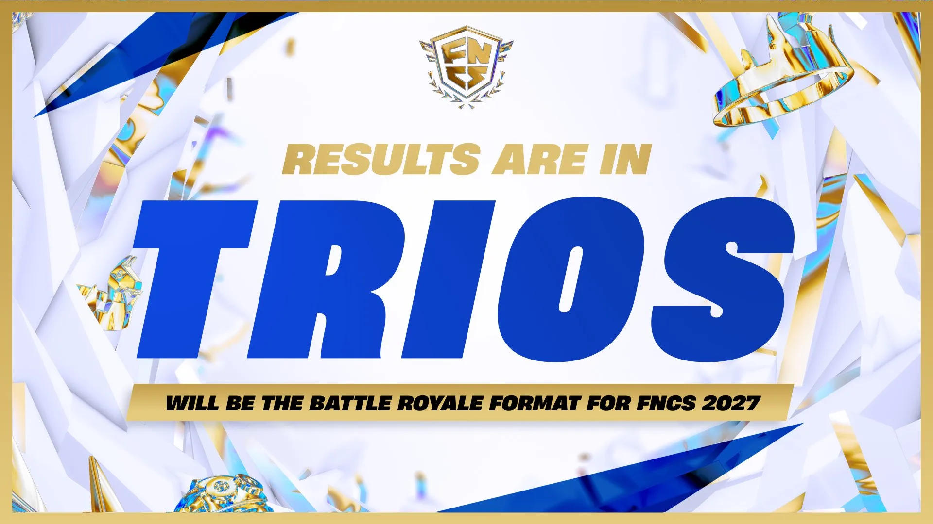 【フォートナイト】2027年FNCSは「トリオ」に決定！コミュニティ投票の結果を世界大会で発表